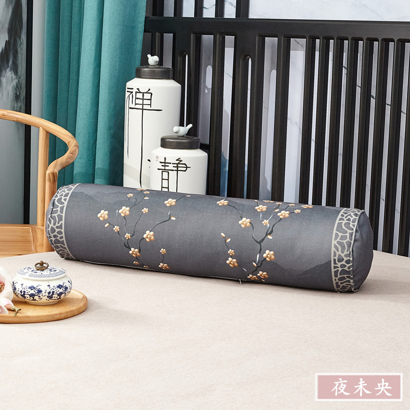 Mới Trung Quốc dày cotton và lanh hình trụ dải vải lanh gối Trung Quốc gió giường trở lại đệm phòng khách hỗ trợ thắt lưng - Trở lại đệm / Bolsters gối vuông tựa lưng
