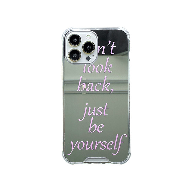 BABYCASE niche sweetheart pink letter makeup mirror case mobile phone case ເຫມາະສໍາລັບ 14 ProMax Apple 13 ງ່າຍດາຍ 12