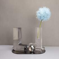 New Chinese style L flower arrangement crystal ornaments model house coffee table living room entrance hall home soft decoration vase