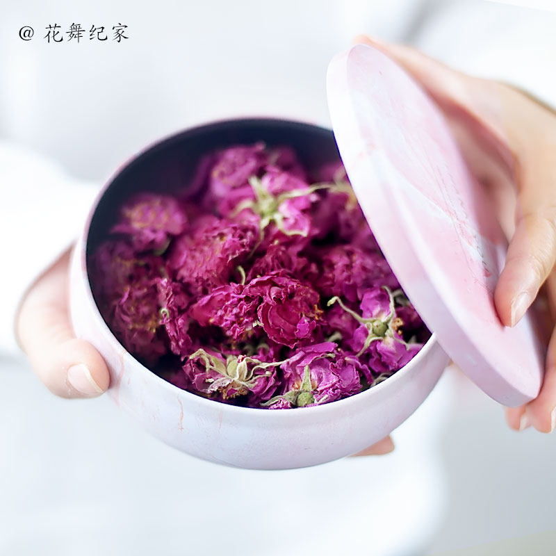 (Buy 2 Fat 3) Rose Canopy Tea Flat Yin Rose Flowers Tea Dry Rose Petals Red Rose Flowers Tea 30 gr