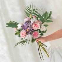 Creative Dry Flowers Simulation Flowers Bouquet Ceramic Vases Flower Art Suit Indoor Living Room Dining Room Restaurant Table Swing