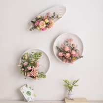 Creative wall decoration flower dry flower simulation flower fake flower wall hanging living room floral decoration indoor hanging wall small ornaments