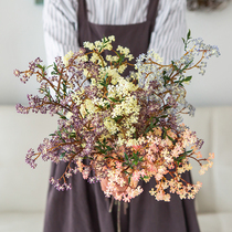 Home Decoration Goods Pendulum Pieces Bouquet Art Bouquet Vase Flower Arrangement Emulation Fake Flowers Oat Fruit Living Room Table Floral Furnishing