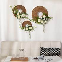 Wall decoration rattan rope ring wall hanging hemp rope ring creative wall decoration home living room wall pendant decoration