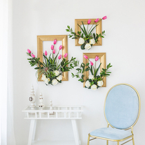 Simulation floral photo frame creative decoration wall hanging fake flower wall wall decoration pastoral garden home green plant decoration home decoration