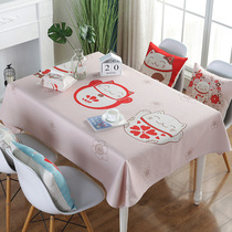 Cotton linen hipster fabric dining table cloth waterproof anti-hot oil-proof disposable tablecloth tea table Net Red dining table chair cover