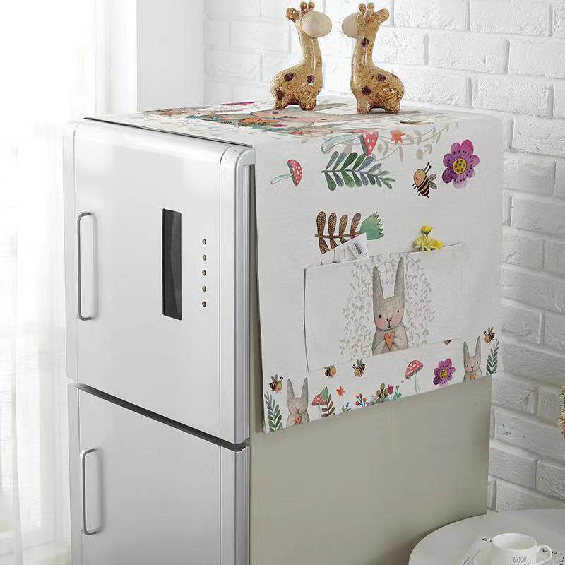 Refrigerator cover cloth anti-dust cloth cover refrigerator cover Home drum washing machine dust cover single door double door cloth art