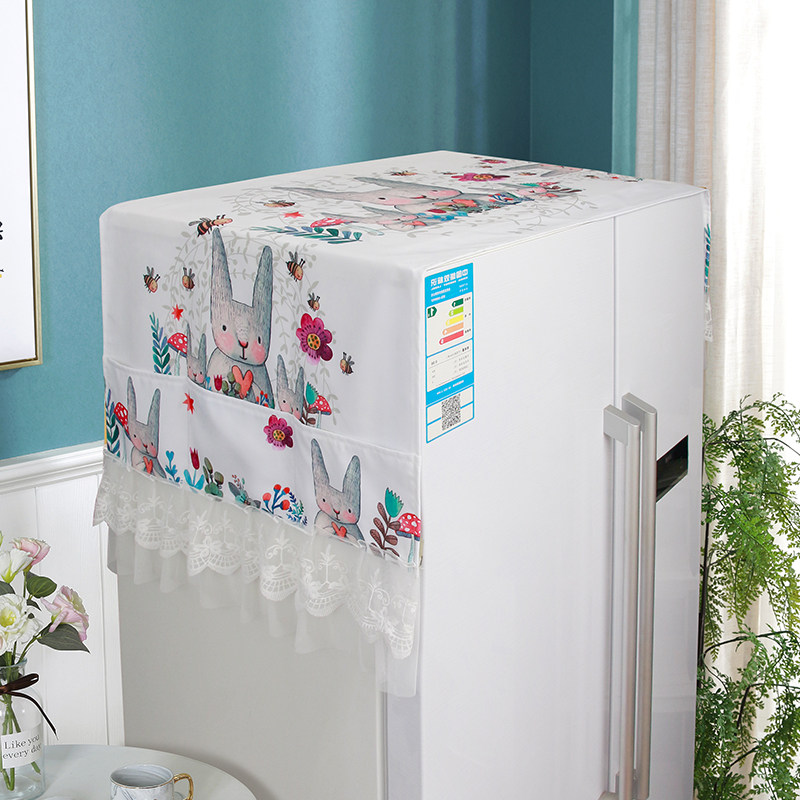 Fridge Cover Cloth Single Door Open Double Door Fridge Towels Washing Machine Dust Cover Dust Cover Cloth Art Lace Cover Towel Microwave Hood