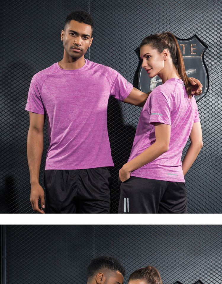 Nhanh chóng làm khô t-shirt mùa hè ngắn tay áo trẻ em nam giới và phụ nữ những người yêu thích với vòng cổ loose chạy quần áo phần mỏng quần áo thể dục tank top nam