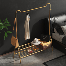 Light luxury clothes rack Floor folding indoor clothes rack Bedroom clothes rack Household simple single rod balcony drying rack