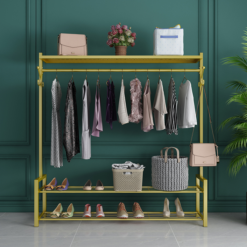 Light extravagant clothes rack floor folding indoor bedroom Bedroom Clotheshorse clothes hanger Home Balcony Single Pole Sunning Clothes Rack