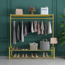 Light luxury clothes rack Floor folding indoor bedroom clothes rack clothes rack Household balcony single pole drying clothes rack