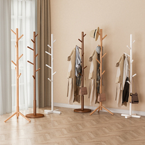 Solid wood Clothes hat rack floor bedroom Easy clothes hanger Home hanging clothes rack Dormitory Single Pole Style Hanging Bag Hung Hanger