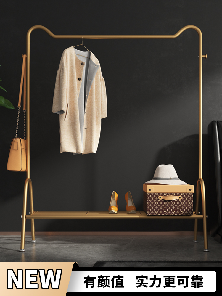 Light luxury clothes rack Floor folding indoor clothes rack Bedroom simple household clothes rack Single pole balcony clothes rack