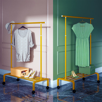 Light luxury clothes rack Floor folding indoor clothes rack Telescopic clothes rod Household bedroom balcony hanging clothes rack