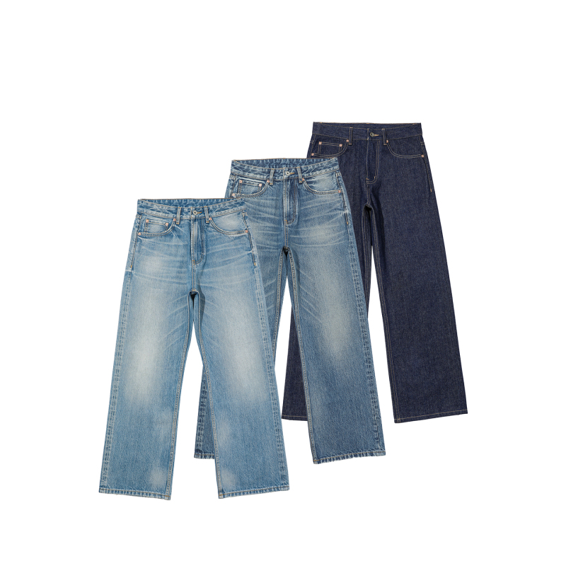 Division* First Anniversary Limited Edition Japanese Imported Natural Style Washed Straight-Leg Jeans