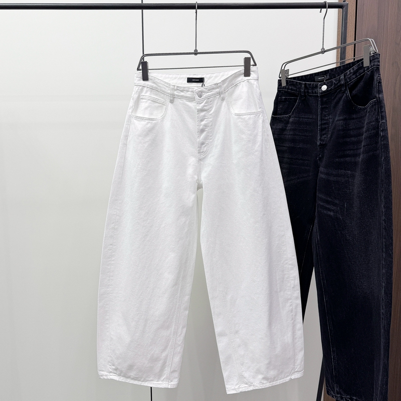 Dupu Contracted Luxury Trendy Brand Pants All-Season Jeans Wide-Leg Pants Scimitar Hem Pants