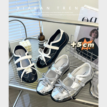Xiakan spot height increase of 5cm retro ballet style mary jane shoes for women 2025 new bow single shoes Xiakan spot height increase of 5cm retro ballet style mary jane shoes for women 2025 new bow single shoes