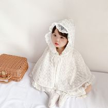 Baby cloak plus velvet going out windproof baby autumn and winter cloak windproof winter lace shawl breathable girls clothing men