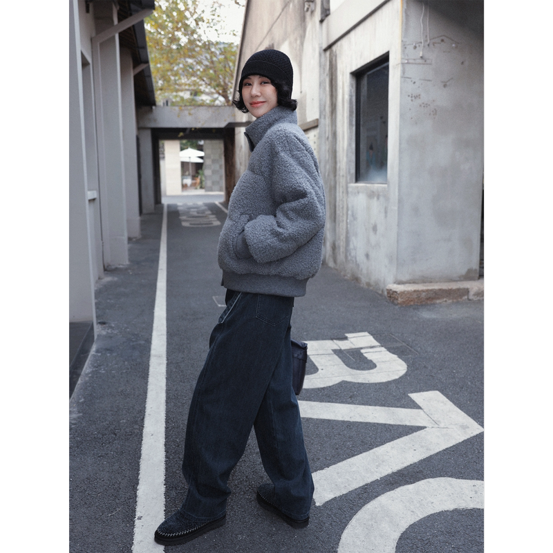 Clearance Sale Tt Designer [Galaxy Glacier] Lamb Wool Stand Collar down Jacket Winter Warm Coat