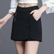 Short váy eo cao quần short mùa xuân hè của phụ nữ mới giả hai mảnh quần váy bên ngoài mặc một chiếc váy trăm cộng với kích thước