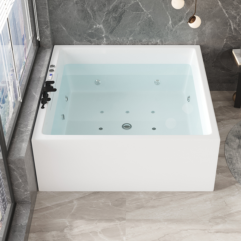 Double Bathtub, Square, Whirlpool Massage, Constant Temperature, 1m - 2m Waterfalls, Couple's Large Bathtub, Japanese-Style Deep Soaking