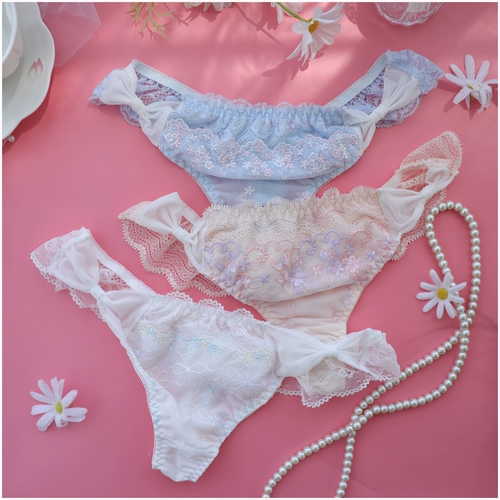 Японское сексуальное комфортное шелковое нижнее белье, штаны, с вышивкой