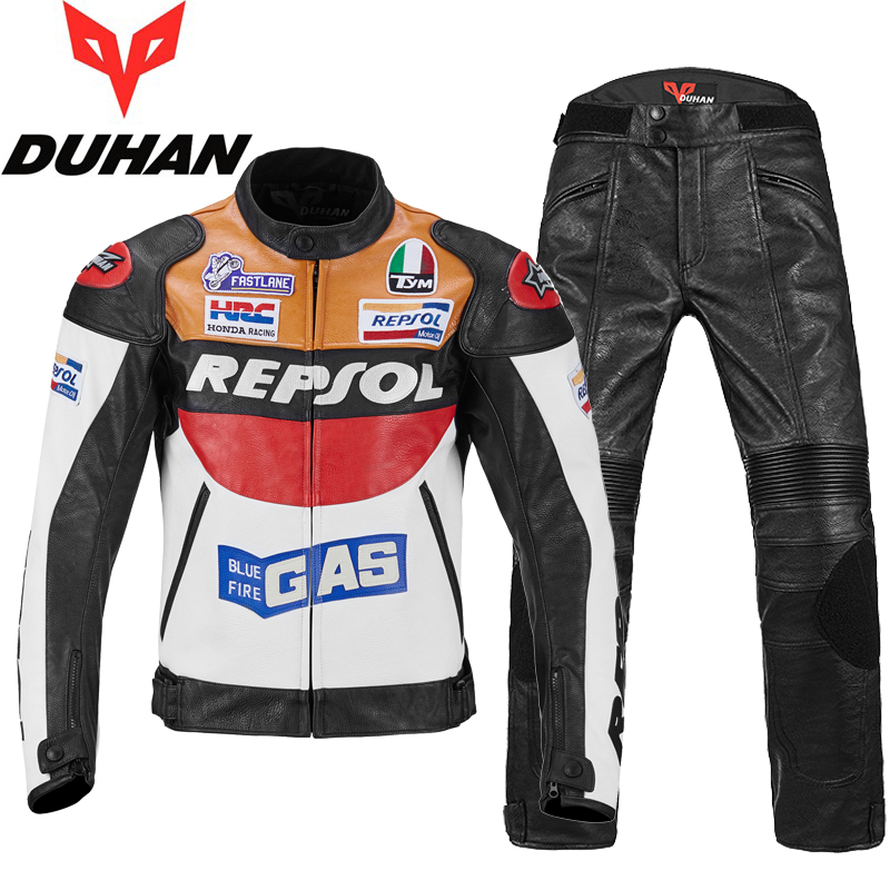 Duhan motorcycle suit motorcycle riding suit racing suit Wei Shuang PU leather jacket men's motorcycle suit spring and autumn coat