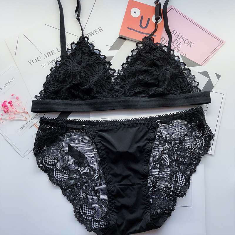 Bí mật của bạn Bralette siêu mỏng ren tam giác cup bra mà không có vòng thép nhỏ thoải mái ngủ bộ đồ lót đồ bơi nữ kín đáo