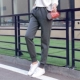 Mùa xuân và mùa thu sản phẩm mới slim quần thể thao thẳng quần thường xuyên quần cô gái cotton màu rắn kích thước lớn lỏng lẻo quần Wei triều áo khoác bò nữ