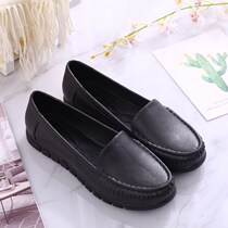 Rain shoes womens Four Seasons kitchen work shoes waterproof non-slip rubber shoes casual Lady Bean shoes flat soft bottom womens shoes