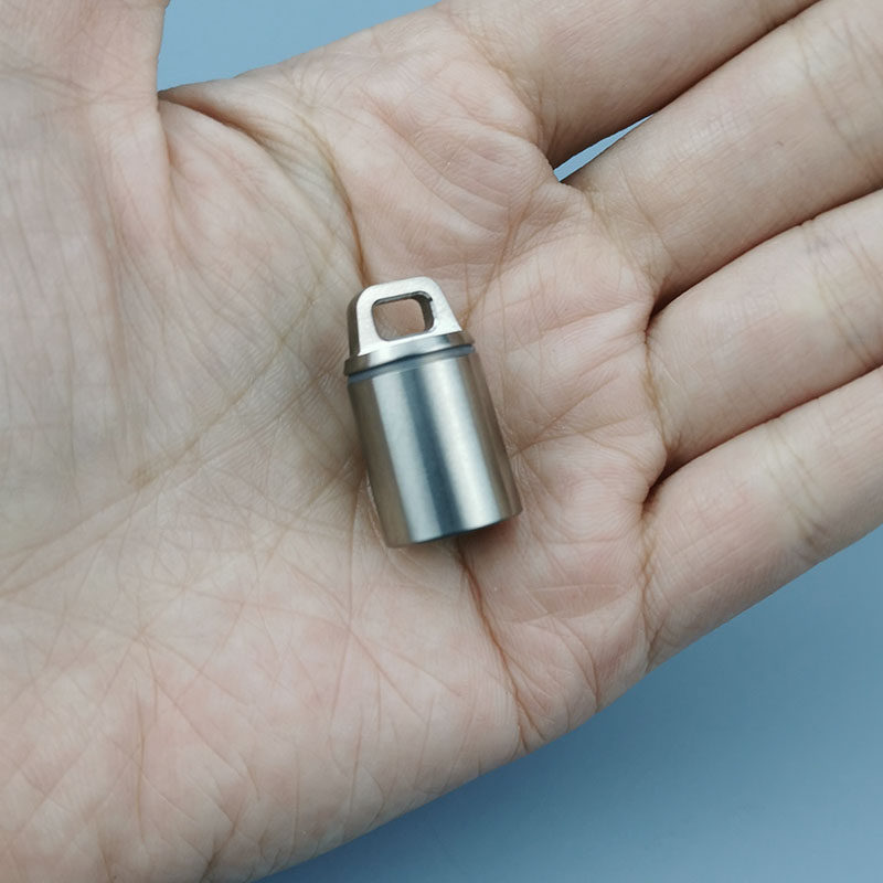 Pure titanium outdoor seal first aid portable waterproof moisture-proof small medicine bottle waterproof and moisture-proof small medicine box to go out and be creative