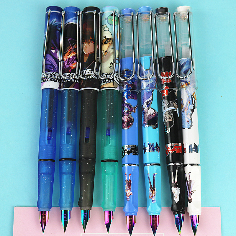 Assassin Wu Liuqi pen student cartoon positive posture pen primary school students special ink bag to absorb ink to practice calligraphy boy