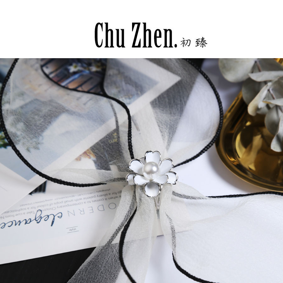 Camellia khăn lụa khóa nữ nhẫn clip vuông khăn choàng khóa khăn choàng đơn giản ngày trâm cài trang sức Hàn Quốc cao cấp kép sử dụng hoang dã trâm hoa cài áo