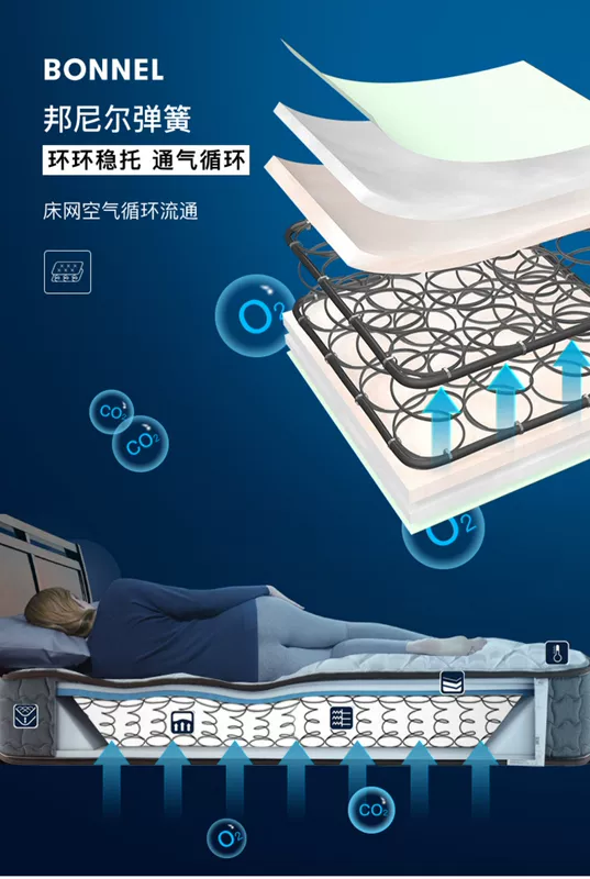 Serta / Mỹ Serta có lớp đệm bông nệm lò xo cứng Lewis mủ xốp pad Simmons 1.8m đúp - Nệm