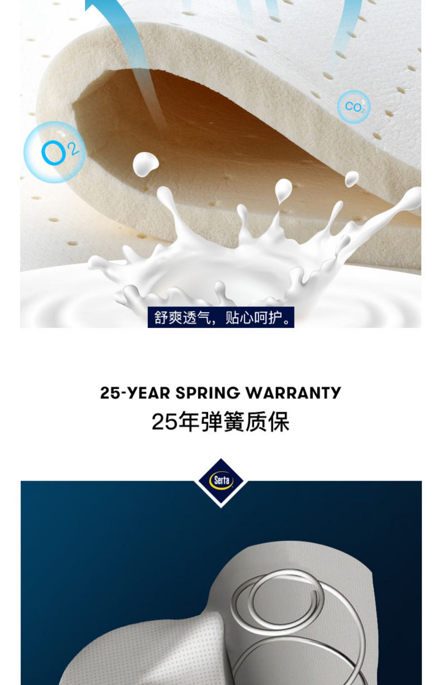 Serta / Mỹ Serta SL05-1 latex nệm Simmons Flex sử dụng hai hộ gia đình chính hãng đôi 1.8m - Nệm nệm cho bé