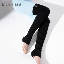 Divina yoga socks womens knee-high autumn and winter indoor non-slip special warm leg protection professional yoga socks