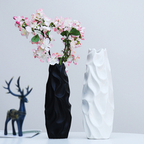 Modern minimalist frosted ceramic vase white black full of stars Living room table flowers dry flower water flower floral