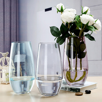 Vase Fittings Living Rose Lily Flowers with Big Glass Transparent in Nordic Creative Little Water Lilies Flowers