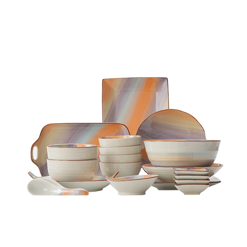 Japanese ceramics tableware suit Chinese network red bowl dish bowl chopsticks combination dishes suit one household