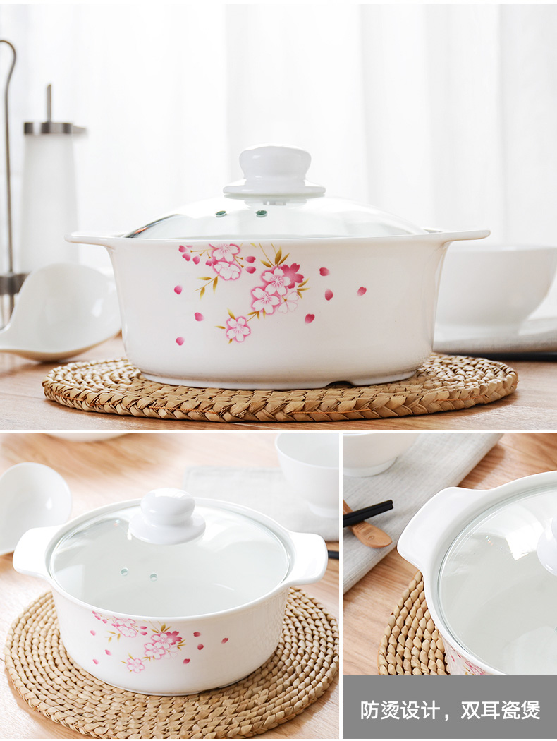 "According to the high temperature curing casseroles, stew pot ceramic pot soup pot stew flame household gas porcelain clay pot