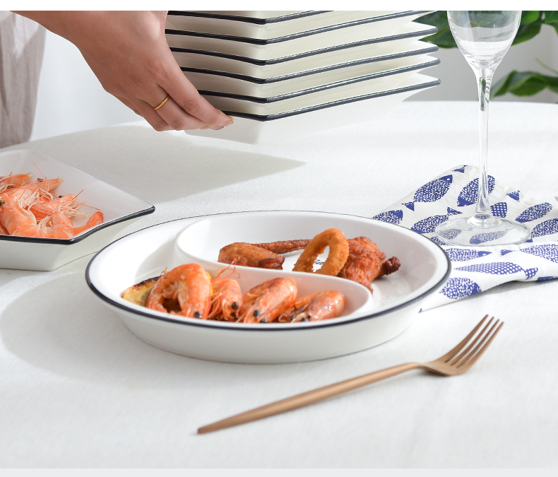 Trill platter tableware portfolio ceramic dishes suit creative household hotel hot pot table fan dinner plates
