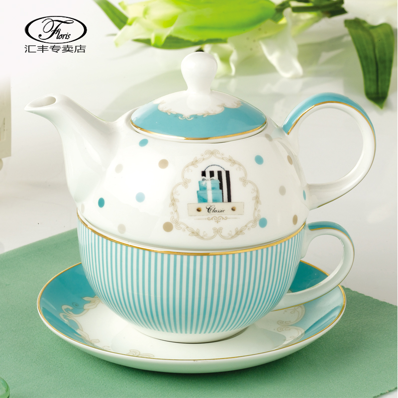 British Bone China Porcelain Small Fresh Teapot Coffee Cup Pot Suit Eu Style Handmade Ceramic Flowers Tea Set One Mother and mother pot 