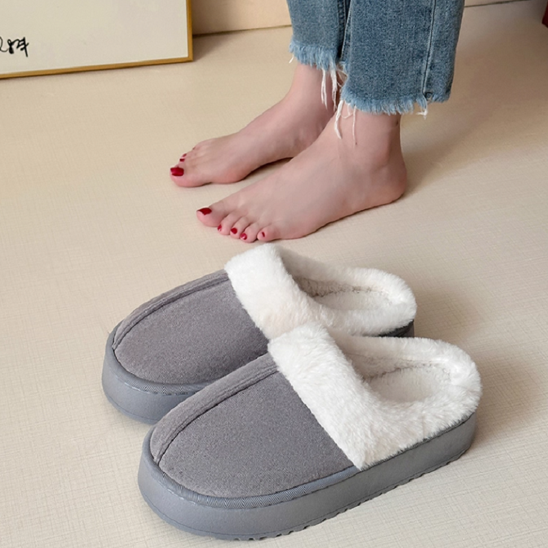 2025新款秋冬季棉拖鞋女室内居家居保暖厚底防滑毛毛拖鞋男士外穿