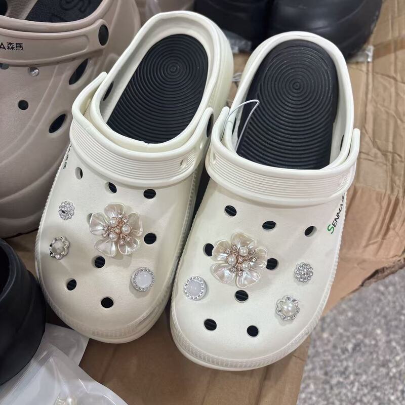 High-Quality Surplus Stock Crocs Shoes in White and Black~