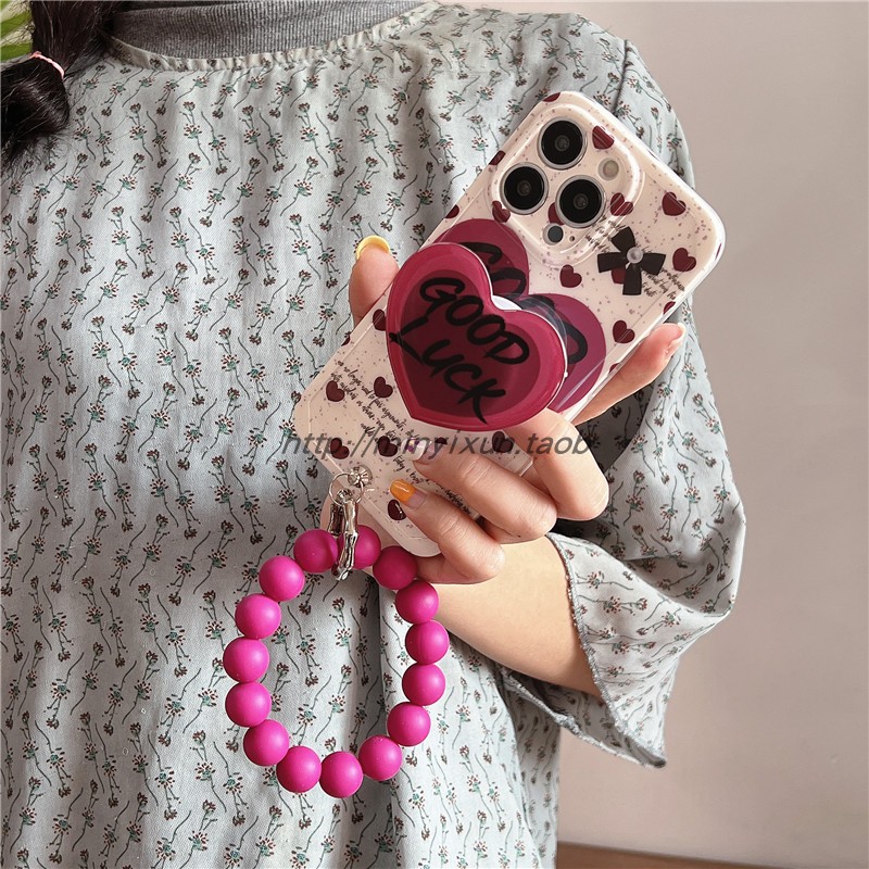 Handheld niche minimalist English three-dimensional love stand suitable for iPhone 13Promax personalized creativity 14_voghion.com