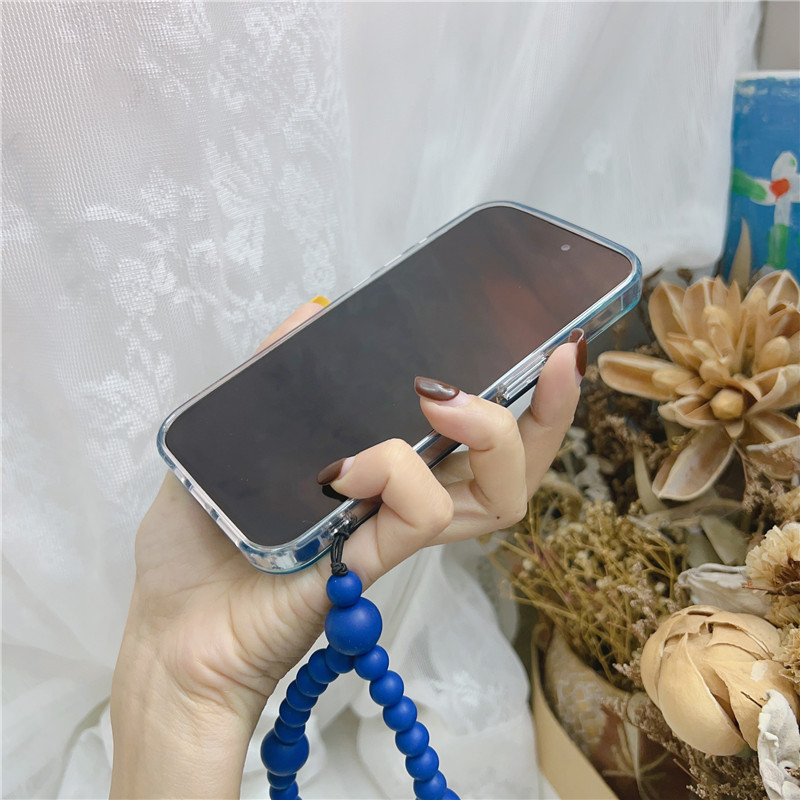 Bracelet à ondulations d'eau bleue de qualité supérieure Ins adapté à l'iPhone 14 Promax Creative 15 Perte de corde suspendue à la main 13 Pro_voghion.com