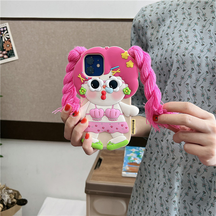 Funny 3D Cartoon Cute Girls 15, 14, 13, 12, 11 iPhone Case