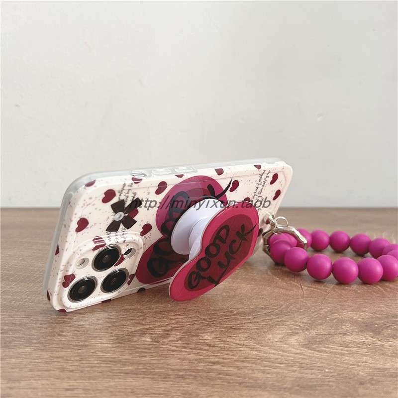 Handheld niche minimalist English three-dimensional love stand suitable for iPhone 13Promax personalized creativity 14_voghion.com