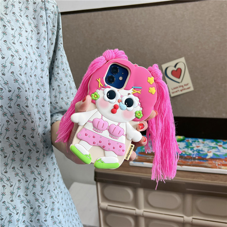 Funny 3D Cartoon Cute Girls 15, 14, 13, 12, 11 iPhone Case
